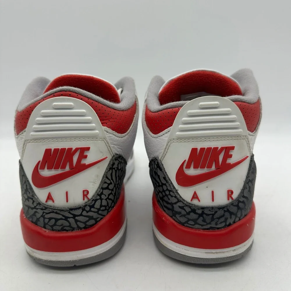 Jordan DM0967-160 Kids 6.5Y White Fire‎ Red Air Jordan 3 Retro Elephant Print